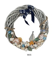 WIANEK NA DRZWI MORSKI MARYNISTYCZNY MUSZLE MORZE MUSZELKI KOTWICA 30CM W15