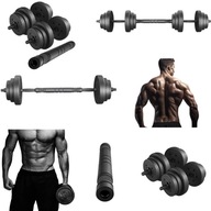 HANTLE REGULOWANE BITUMICZNE Z GRYFEM 20 kg ZESTAW HANTLI 2x10 kg SZTANGA