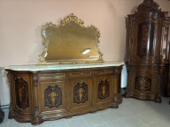 ZESTAW WŁOSKI STYLOWY KOMODA WITRYNA narożna (Stoły dostępne) ITALY stylowe