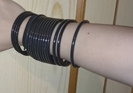 Zestaw komplet czarnych bransoletki czarna nowe 16 sztuk