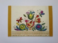 Stary telegram - Paw wśród kwiatów - proj. Ewa Salamon