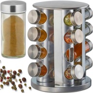 ZESTAW PRZYPRAWNIK STOJAK 16SZT SŁOIKÓW POJEMNIK NA PRZYPRAWY + 99 NAKLEJEK