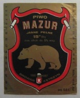 ETYKIETA PIWO JASNE PEŁNE MAZUR BROWAR KĘTRZYN