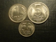 Zestaw 3 monet,1991r.LMD,50 Kop.1Rubel,5Rubli.