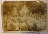 ORZEŁEK, SZTANDAR - BARDZO STARE, CIEKAWE ZDJĘCIE, 1908 ? 178 x 130 mm