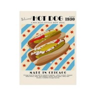 „Hot Dog Chicago Style” – Ilustrowany Plakat Kulinarnej Klasyki