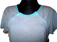 Nocna koszulka DO KARMIENIA KRÓRTKI rękaw 100% BAWEŁNA r. S