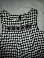 ŚLICZNA DZIANINOWA SUKIENKA PEPITKA 104/110 święta