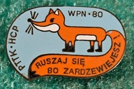 ODZNAKA PTTK - HCP - WPN 1980 - RUSZ SIĘ BO ZARDZEWIEJESZ