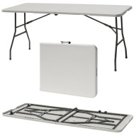 STÓŁ OGRODOWY SKŁADANY BANKIETOWY DL GOŚCI TWORZYWO SZTUCZNE BIAŁY 180X74