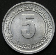 Algieria 5 centimes 1974-77 - stan menniczy -