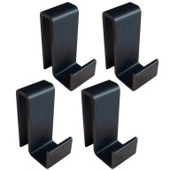 4x WIESZAK HACZYK NA SZYBĘ PRYSZNIC 7 mm CZARNY