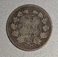 Finlandia 25 pennia 1873r. Srebro BCM