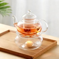 CZAJNIK DO HERBATY SZKLANY 1000 ML Z PODGRZEWACZEM I SITKIEM BOROKRZEMOWY