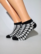 Skarpety skarpetki stópki czarno białe geometryczny wzór eleganckie 36-39