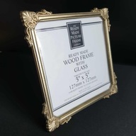 Mosiężna ramka 13x13 cm – ciężka, elegancka, vintage styl