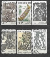 CZECHOSŁOWACJA - grafiki Czechosłowackich plastyków1971 ** Mi 1981-6 (2243)