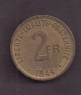 Francja - 2 Franki 1944 rok AlBr