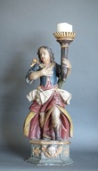 Anioł ze świecznikiem, XVIII wiek, 71cm
