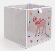 KOSZ TEKSTYLNY PUDEŁKO POJEMNIK NA ZABAWKI PRZEZROCZYSTY PRZÓD Z PLEKSI