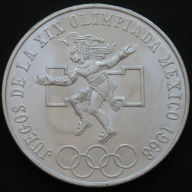Meksyk 25 pesos 1968 - Igrzyska Olimpijskie - srebro - stan 1/2
