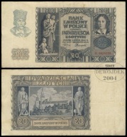 BNU - POLSKA GENERALNA GUBERNIA 20 Złotych 1940 G 9625339 # P150a # st 3-