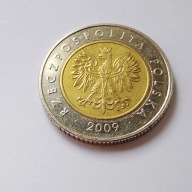 Moneta 5 zł 2009r Rzadka, bardzo ładny stan z prywatnej kolekcji,