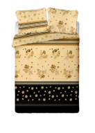 pościel z satyny 160x200 + 2x70x80 zamek S Modern 01 beż braz F-ro