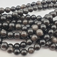 H5- OBSYDIAN SREBRNY - kula - 10mm - 10 sztuk