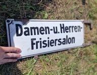 szyld przedwojenny fryzjer barber barbershop reklama logo tablica