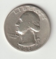 USA 25 centow 1941 srebro 0.900 ladny stan