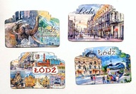 ŁÓDŹ magnesy pamiątki 4 sztuki