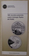 FOLDER 100. rocznica powrotu części Górnego Śląska do Polski 10 zł 2022
