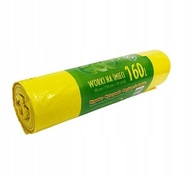 Worki na śmieci wytrzymałe żółte ECO 160 l 10 szt