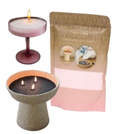 Wosk Piasek Zapachowy +25 Knotów do Robienia Świec Świeca Sypana PINK