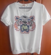 Bluzka damska aplikacja tygrysa ręcznie wyszywana S/M Panacher