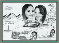 Karykatura na prezent ze zdjęcia na urodziny