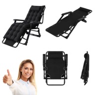 LEŻAK OGRODOWY PLAŻOWY SKŁADANY BASENOWY TURYSTYCZNY MATERAC PODUSZKA FOTEL