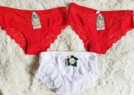 3x MAJTKI MAJTECZKI W KWIATY FIGI DAMSKIE 3-PAK koronka koronkowe vintage