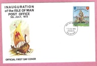 Isle of Man Wlk.Bryt 1973, FDC lądowanie Wikingów 938r. łodzie, żegluga