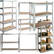 Regał MAGAZYNOWY metalowy DO GARAŻU piwnicy 180x90x40 cm max 875kg 5 PÓŁEK