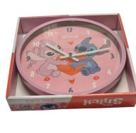Zegar ścienny Stitch i Angel 24 cm okrągły analogowy do pokoju lilo