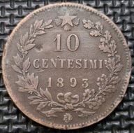 *WŁOCHY [0134]*10 centesimi 1893 Król Humbert I