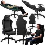 Fotel Gamingowy Spellcaster Materiałowy Czarny – Regulacja Udźwig 150 kg