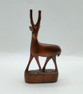 Antylopa STARA figurka rzeźba drewno śliczna 10 cm