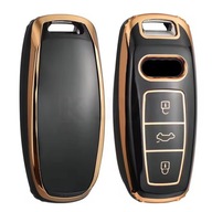 Czarno-złote etui na kluczyk AUDI A4 A8 E-tron Q5 Q7 Q8 SQ8 C8 SQ8 R8 A6 A7