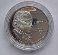 USA 1 dolar 1993 James Madison 26.73g SREBRA próby 900