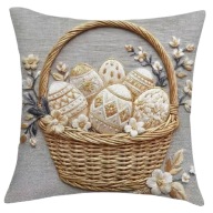 Ozdobna poszewka, jasiek na poduszki - Jajka Pisanki - 45x45 cm