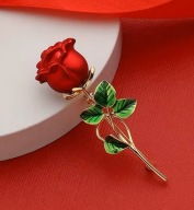 BROSZKA PRZYPINKA PIN PINETS AGRAFKA RÓŻA RÓŻĄ ELEGANCKA Z CYRKONIĄ kwiatem