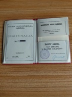 LEGITYMACJA -MEDAL=ZA ZASŁUGI DLA OBRONNOŚCI KRAJU-SREBRNY=ORYGINAŁ